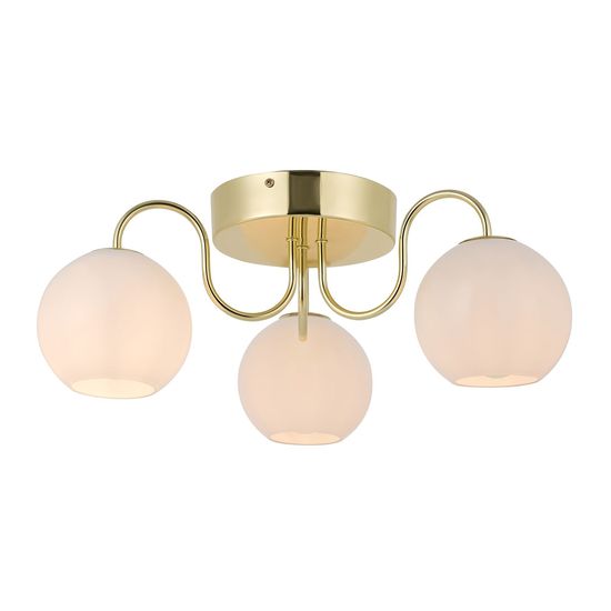 Nordlux Franca Deckenleuchte 3x E14 Glas-Deckenlampe Messing 2312506035