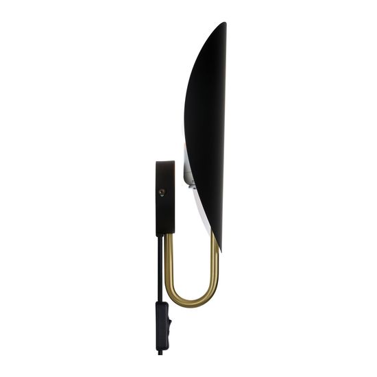 Nordlux Spargo Wandleuchte E27 indirekte Wandlampe mit Schalter Schwarz/Messing 2320361003