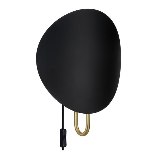 Nordlux Spargo Wandleuchte E27 indirekte Wandlampe mit Schalter Schwarz/Messing 2320361003