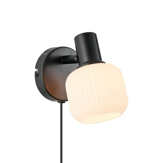 Nordlux MILFORD Mini Wandleuchte E14 Schwarz 2412631003