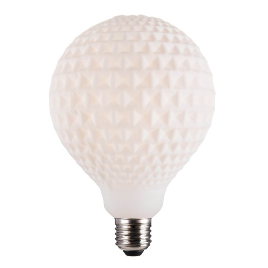Nordlux 2480092701 DecoE27 G125 Checked LED E27 Leuchtmittel 3,9W Warmweiss Opal weiss