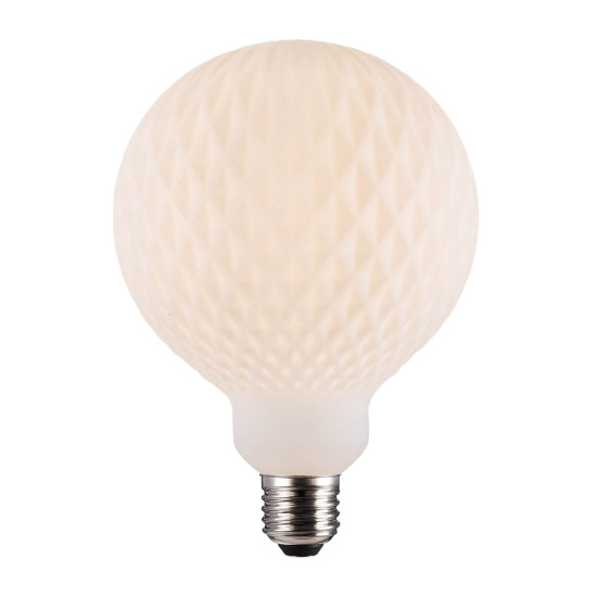 Nordlux 2480102701 DecoE27 G125 Harlekin LED E27 Leuchtmittel 3,9W Warmweiss Opal weiss