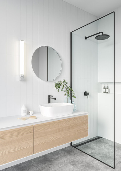 Nordlux 2510451001 SJAVER Bath LED Wandleuchte 15W Dimmbar steuerbare Lichtfarbe Weiss IP44