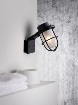 Nordlux 62329903 Marina G9 Wandleuchte Metall Glas Schwarz IP44 wasserdicht