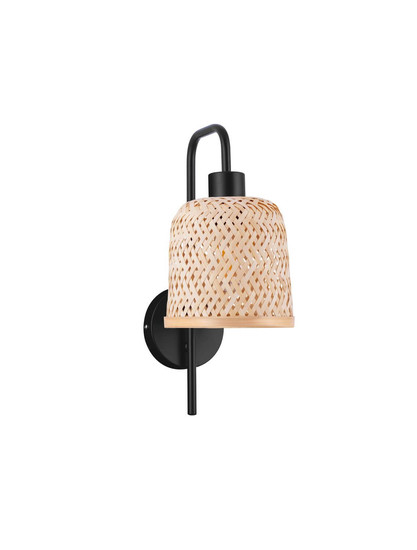 Nova Luce Wandleuchte Intra E27 Natur Schwarz Metall Bambus 36x22cm 9001088