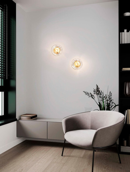Nova Luce Wandleuchte King G9 Altmessing Glas Metall Ø17cm 9006033