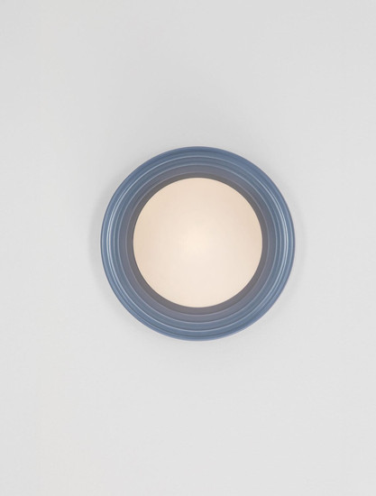 Nova Luce Wandleuchte Orbique G9 Graublau Opal Glas Keramik Ø22cm 9009209