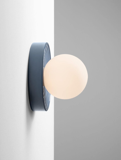 Nova Luce Wandleuchte Orbique G9 Graublau Opal Glas Keramik Ø22cm 9009209