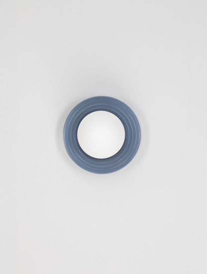 Nova Luce Wandleuchte Orbique G9 Graublau Opal Glas Keramik Ø16cm 9009213