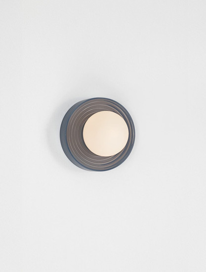 Nova Luce Wandleuchte Orbique G9 Graublau Opal Glas Keramik Ø16cm 9009213