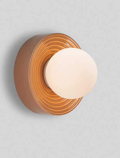 Nova Luce Wandleuchte Orbique G9 Karamell Opal Glas Keramik Ø16cm 9009216