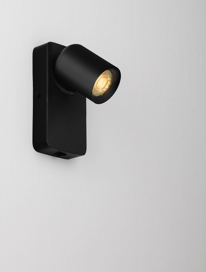 Nova Luce Wandleuchte Cosmina schwenkbar GU10 Schwarz Aluminium Ø11cm 9011338