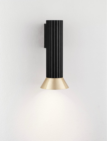 Nova Luce Wandleuchte Luvia GU10 Gold Schwarz Aluminium Ø10cm 9011444