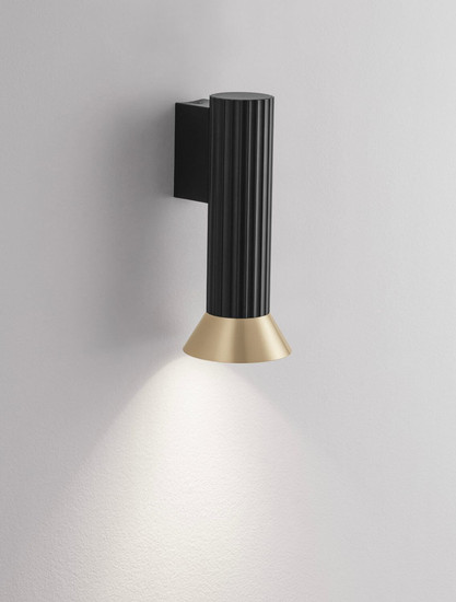 Nova Luce Wandleuchte Luvia GU10 Gold Schwarz Aluminium Ø10cm 9011444