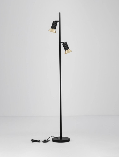 Nova Luce Stehleuchte Luvia schwenkbar 2-flammig 2xGU10 Gold Schwarz Aluminium 154cm 9011450