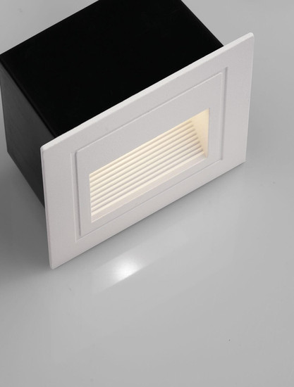 Nova Luce LED Wandeinbauleuchte Mono 3W warmweiss 3000K IP65 Weiß Aluminium 6x6cm 9026144
