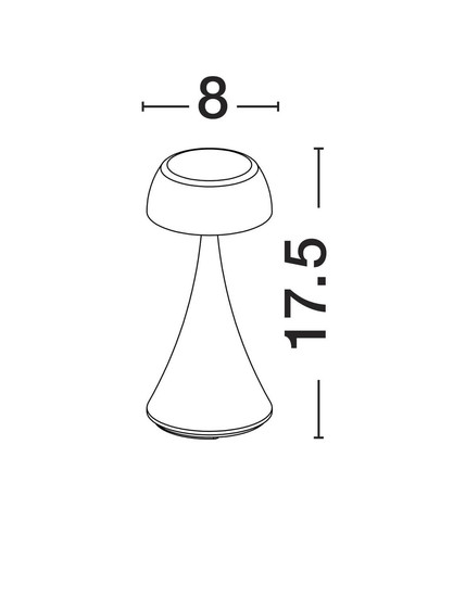 Nova Luce LED Akku-Tischleuchte Ycro dimmbar 2W warmweiss 3000K USB IP54 Cortenstahl Aluminium Ø8cm 9030140