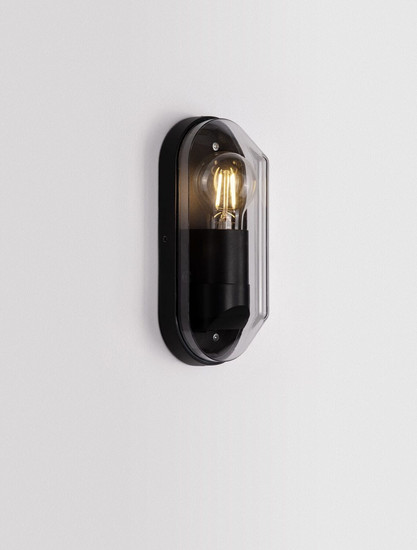 Nova Luce Außen-Wandleuchte Amel E27 IP65 salzwasserfest Schwarz Aluminium 23x9,5cm 9030164