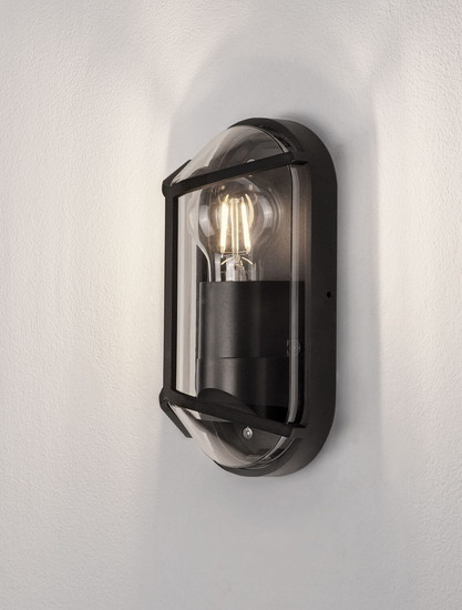Nova Luce Außen-Wandleuchte Amel E27 IP65 salzwasserfest Schwarz Aluminium 23x9,5cm 9030165