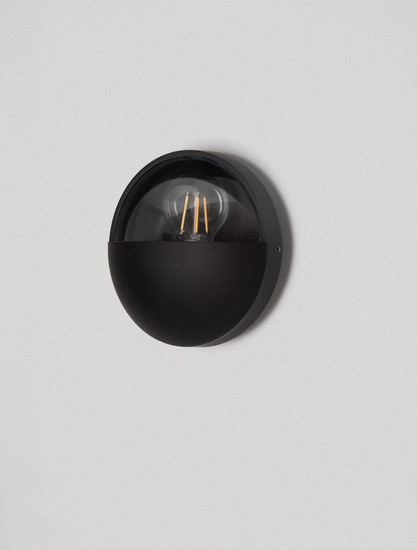Nova Luce Außen-Wandleuchte Amel E27 IP65 salzwasserfest Schwarz Aluminium Ø17,5cm 9030166