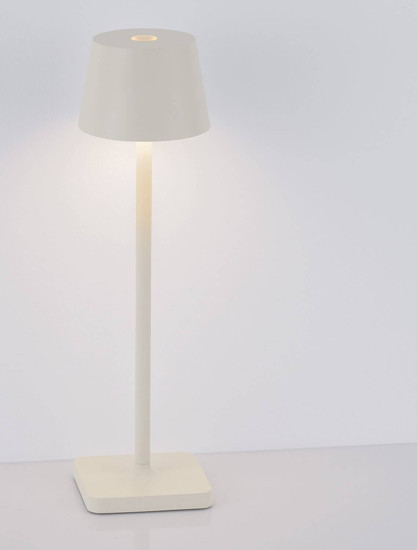 Nova Luce LED Akku-Tischleuchte Deck dimmbar 2W warmweiss 3000K USB IP54 Weiß Aluminium Ø8,5cm 9030562