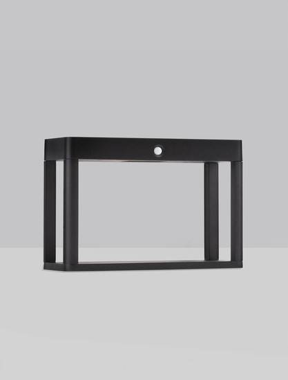 Nova Luce LED Solar-Sockelleuchte Berni 2W warmweiss 3000K Bewegungsmelder IP65 Schwarz Aluminium 15,5cm 9030565
