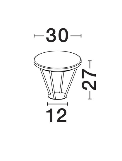 Nova Luce LED Leuchtenkopf für Wegeleuchte Virtus 16W warmweiss 3000K IP65 Schwarz Aluminium 27cm 9030573