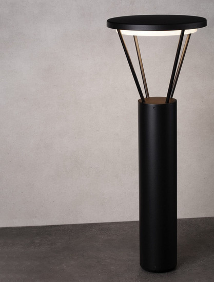 Nova Luce Aufstellpfosten für Sockelleuchte Virtus Schwarz Aluminium 55cm 9030574