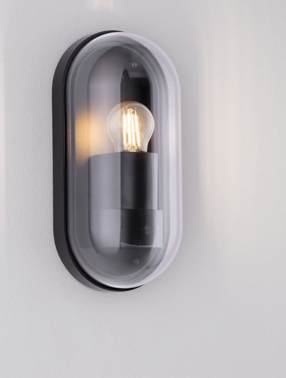Nova Luce Außen-Wandleuchte Amel E27 IP65 salzwasserfest Schwarz Aluminium 25,5x12,5cm 9030577