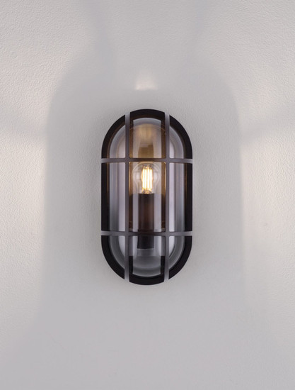 Nova Luce Außen-Wandleuchte Amel E27 IP65 salzwasserfest Schwarz Aluminium 27x14cm 9030578