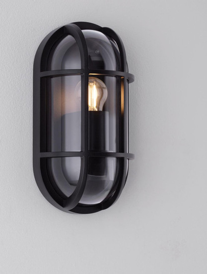 Nova Luce Außen-Wandleuchte Amel E27 IP65 salzwasserfest Schwarz Aluminium 27x14cm 9030578