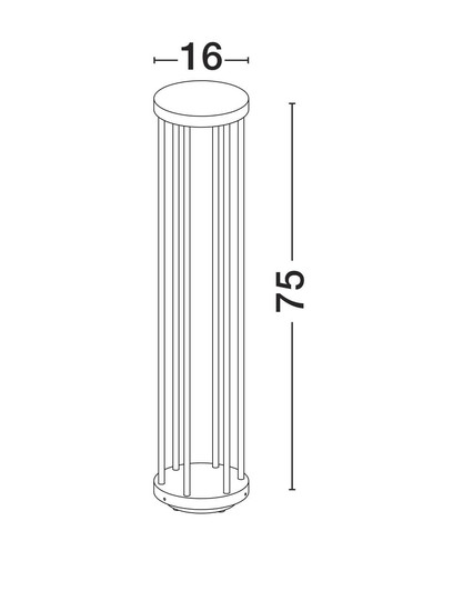 Nova Luce LED Wegeleuchte Nereus 8W warmweiss 3000K IP65 Schwarz Aluminium 75cm 9030588