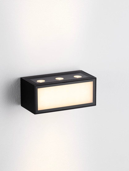 Nova Luce LED Außen-Wandleuchte Inga 11W warmweiss 3000K IP65 salzwasserfest Schwarz Aluminium 15x7cm 9030593