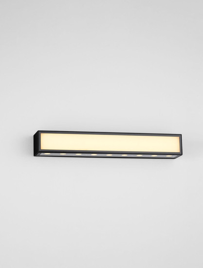Nova Luce LED Außen-Wandleuchte Inga 31W warmweiss 3000K IP65 salzwasserfest Schwarz Aluminium 45x7cm 9030596