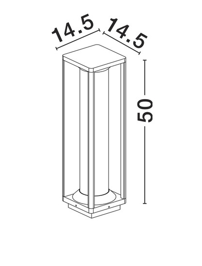 Nova Luce Wegeleuchte Pacific E27 IP65 Schwarz Aluminium 50cm 9030603