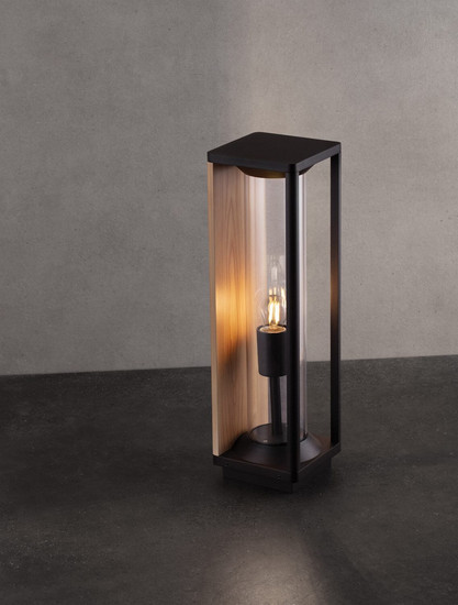 Nova Luce Wegeleuchte Pacific E27 IP65 Schwarz Holz Aluminium 50cm 9030604