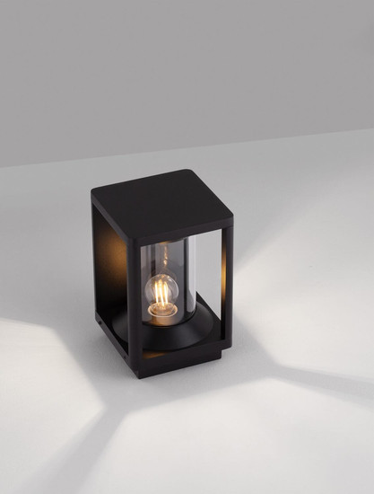 Nova Luce Sockelleuchte Pacific E27 IP65 Schwarz Aluminium 22cm 9030606