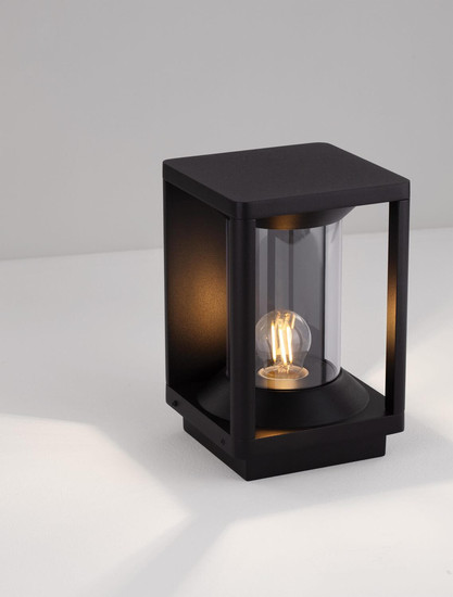 Nova Luce Sockelleuchte Pacific E27 IP65 Schwarz Aluminium 22cm 9030606