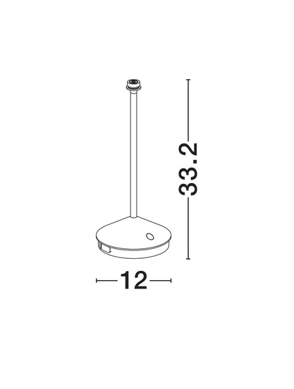 Nova Luce Standfuß für Akku-Tischleuchte Lumo dimmbar USB IP54 Schwarz Aluminium Ø12cm 9030617