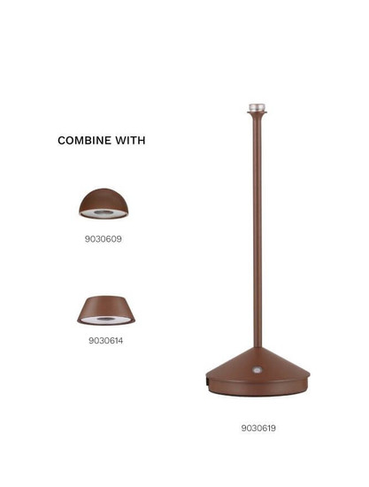 Nova Luce Standfuß für Akku-Tischleuchte Lumo dimmbar USB IP54 Cortenstahl Aluminium Ø12cm 9030619