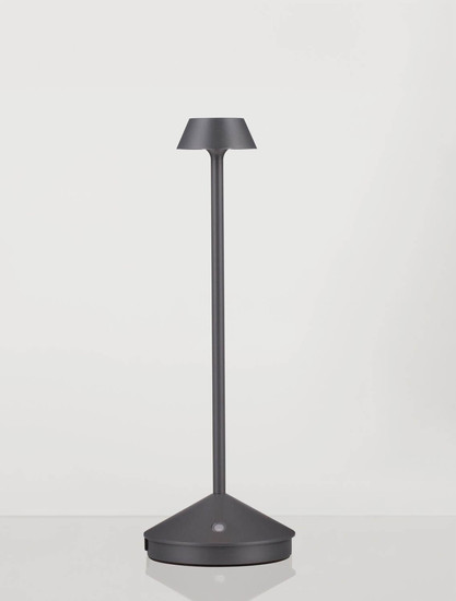 Nova Luce Standfuß für Akku-Tischleuchte Lumo dimmbar USB IP54 Dunkelgrau Aluminium Ø12cm 9030620