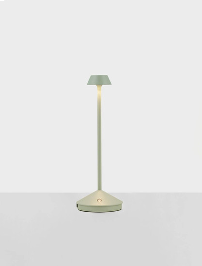 Nova Luce Standfuß für Akku-Tischleuchte Lumo dimmbar USB IP54 Olivgrün Aluminium Ø12cm 9030621