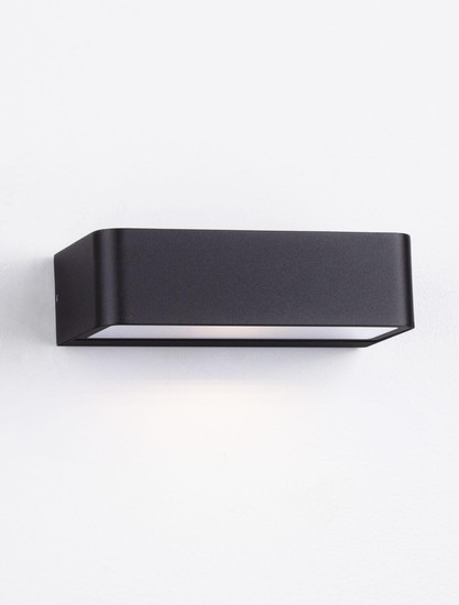 Nova Luce LED Solar-Wandleuchte Videno 2W warmweiss 3000K IP65 Anthrazit Aluminium 20x10cm 9030624