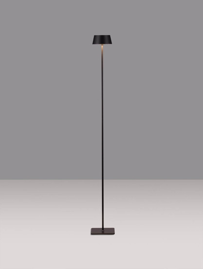 Nova Luce LED Akku-Stehleuchte Persea dimmbar 2W warmweiss 3000K USB IP54 salzwasserfest Schwarz Aluminium 115cm 9030625