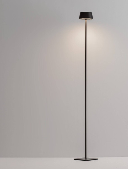 Nova Luce LED Akku-Stehleuchte Persea dimmbar 2W warmweiss 3000K USB IP54 salzwasserfest Schwarz Aluminium 115cm 9030625