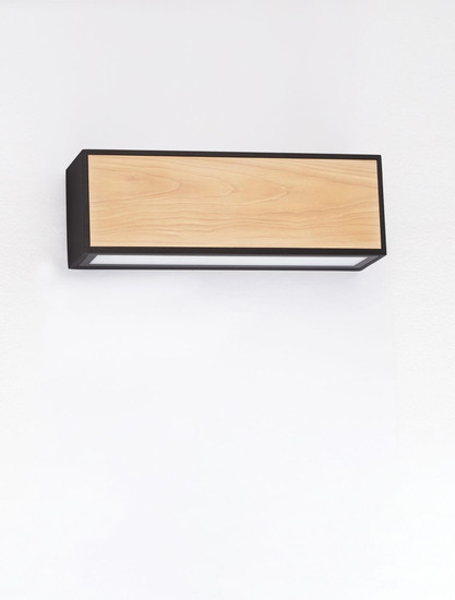 Nova Luce LED Außen-Wandleuchte Astral 10W warmweiss 3000K IP65 salzwasserfest Schwarz Holz Aluminium 26x9cm 9030633