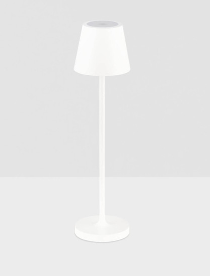 Nova Luce LED Akku-Tischleuchte Petit dimmbar 2W warmweiss 3000K IP54 salzwasserfest Weiß Aluminium Ø7cm 9030711