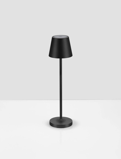 Nova Luce LED Akku-Tischleuchte Petit dimmbar 2W warmweiss 3000K IP54 salzwasserfest Anthrazit Aluminium Ø7cm 9030715
