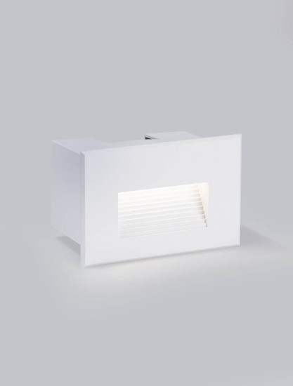 Nova Luce LED Wandeinbauleuchte Polka 4W warmweiss 3000K IP65 Weiß Aluminium 12x8cm 9030761