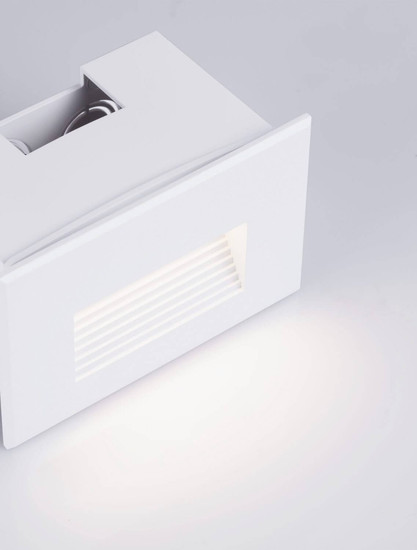Nova Luce LED Wandeinbauleuchte Polka 4W warmweiss 3000K IP65 Weiß Aluminium 12x8cm 9030761